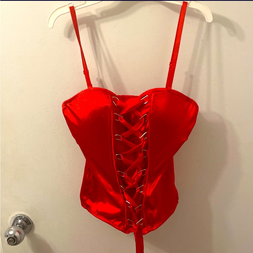 Red corset top